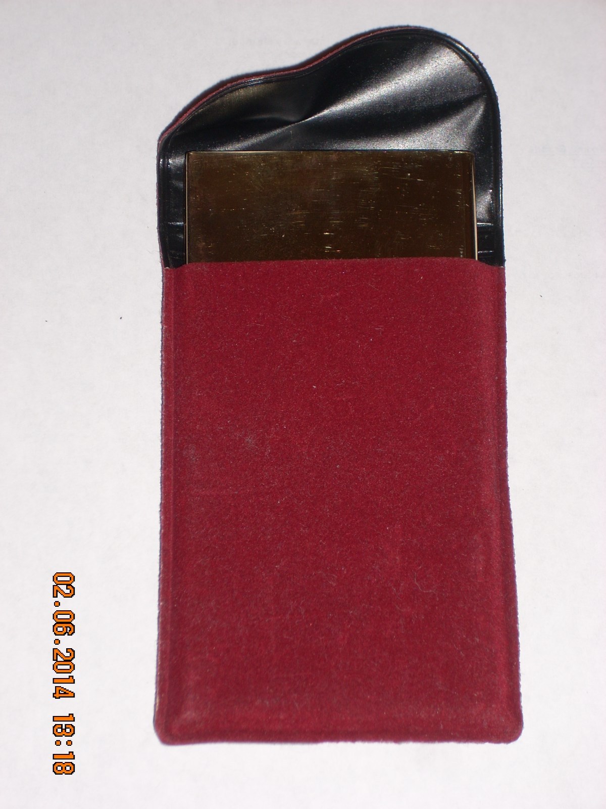 Aluminum Business Card Holder with plastic & suedelike holder 3 3/4 by 2 1/4