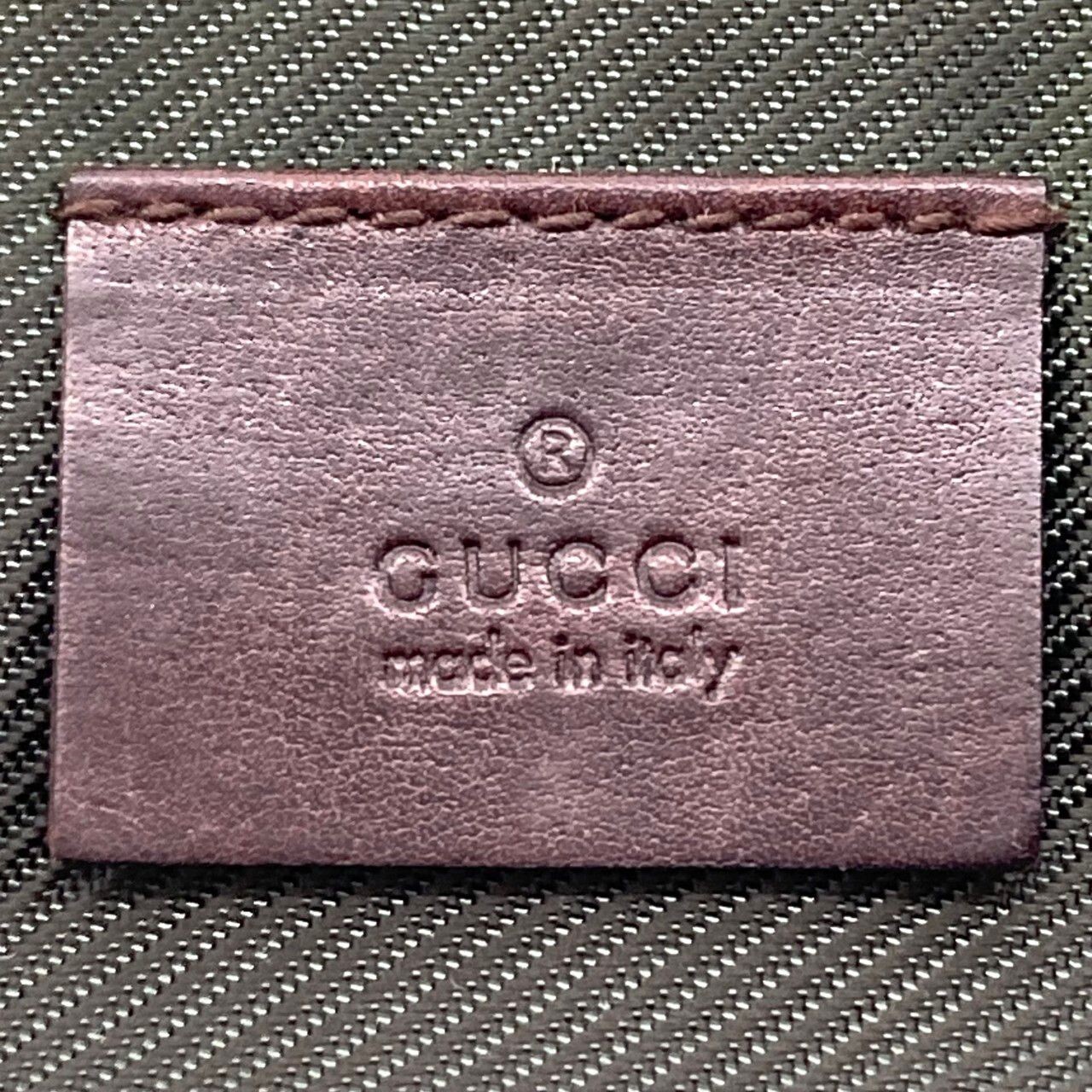 GUCCI Boat Bag Pochette GG Monogram Beige Vintage Authentic From Japan