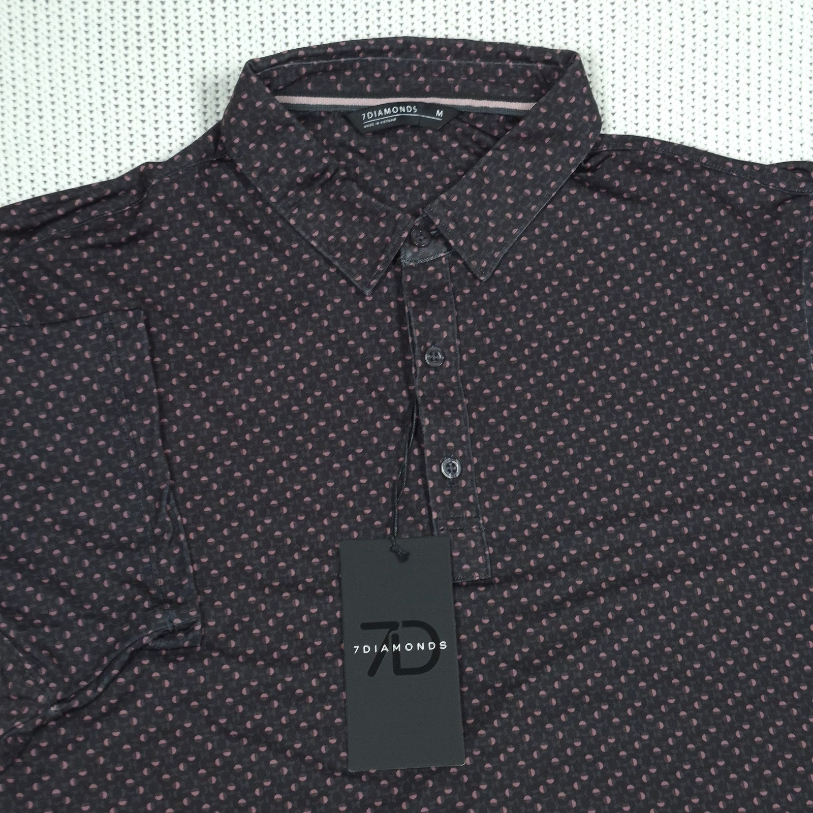 7 Diamonds Eclipse Golf Polo Shirt Wicking Anti-Microbial Stretch Men’s Size Med