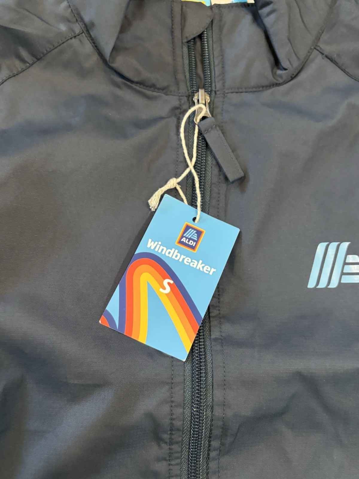 NWT ALDI Gear Navy Blue Full Zip Employee Windbreaker Jacket Sz Small