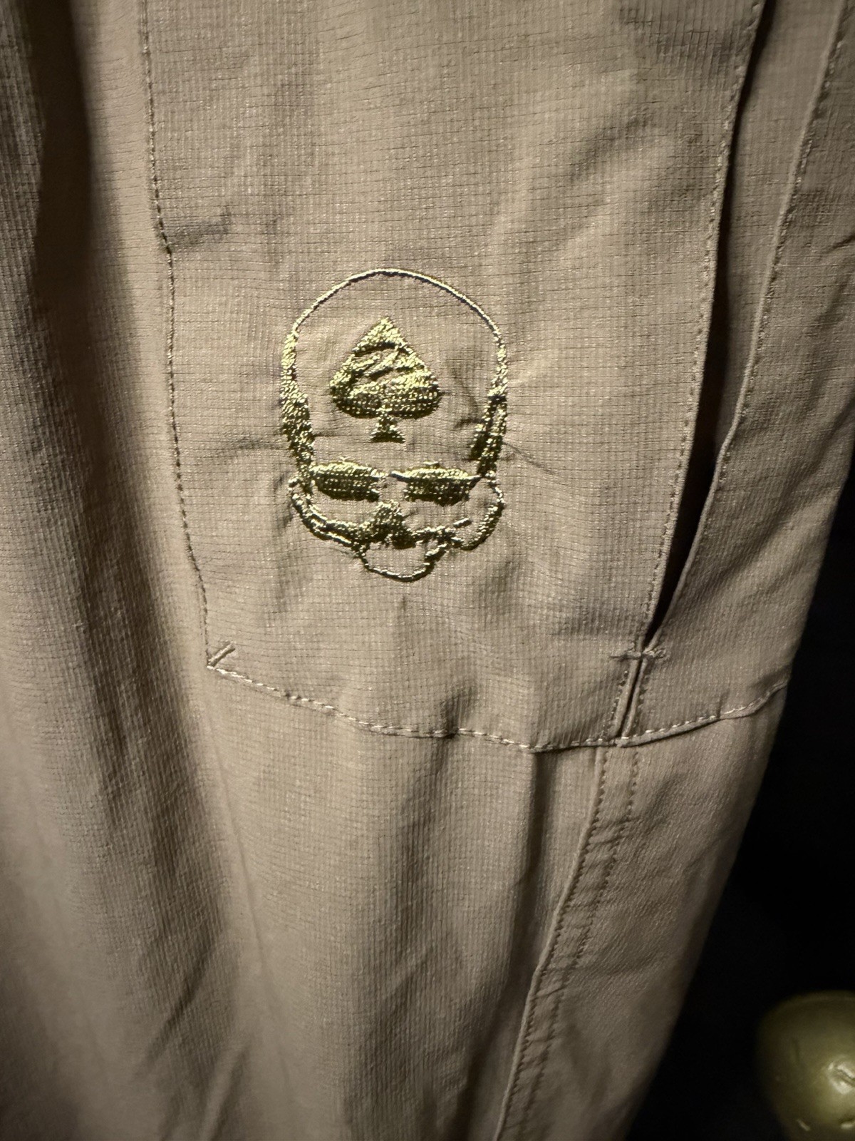Zero Foxtrot Cargo Pants Tactical Ripstop Stretch Tan Men’s 42×32 Skull Logo