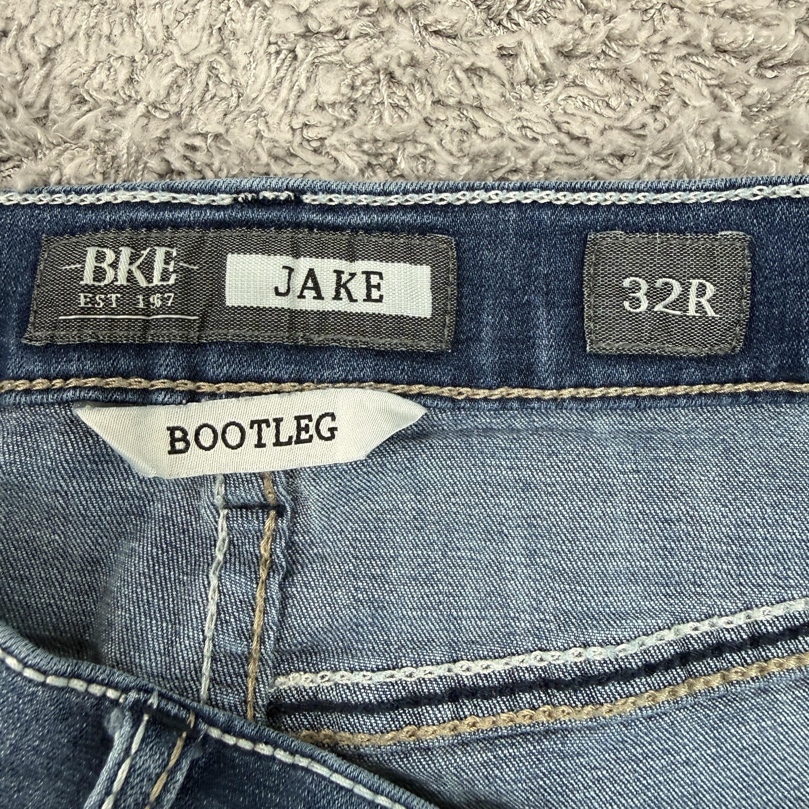 BKE Jake Bootleg Jeans Mens 30×31 Blue Medium Wash Denim Regular Bootcut Stretch