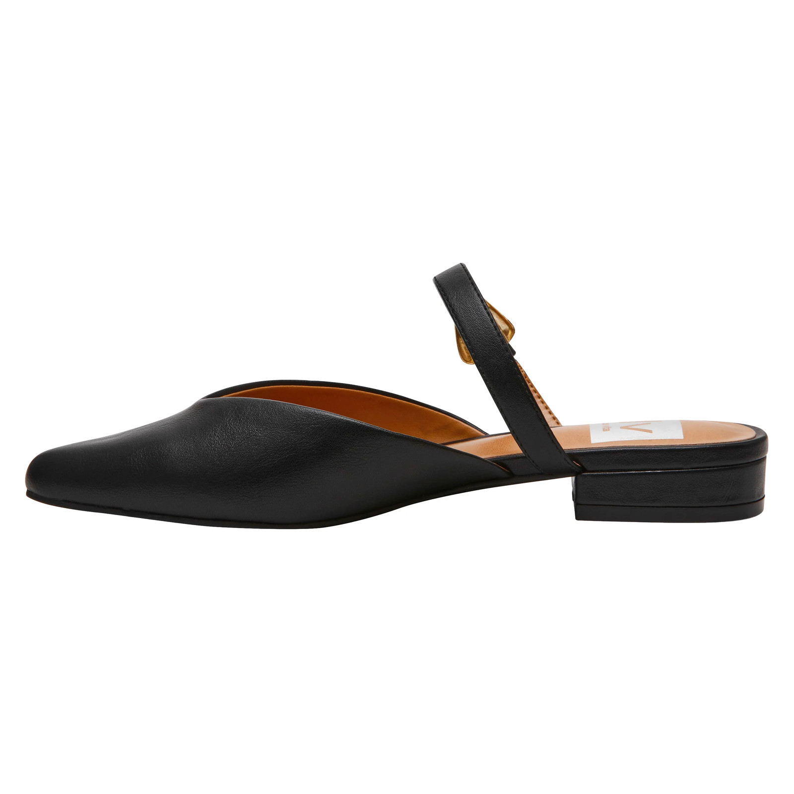 DV Dolce Vita Women’s Pointed Toe Flat Slip On Buckle Black Tan 6-11