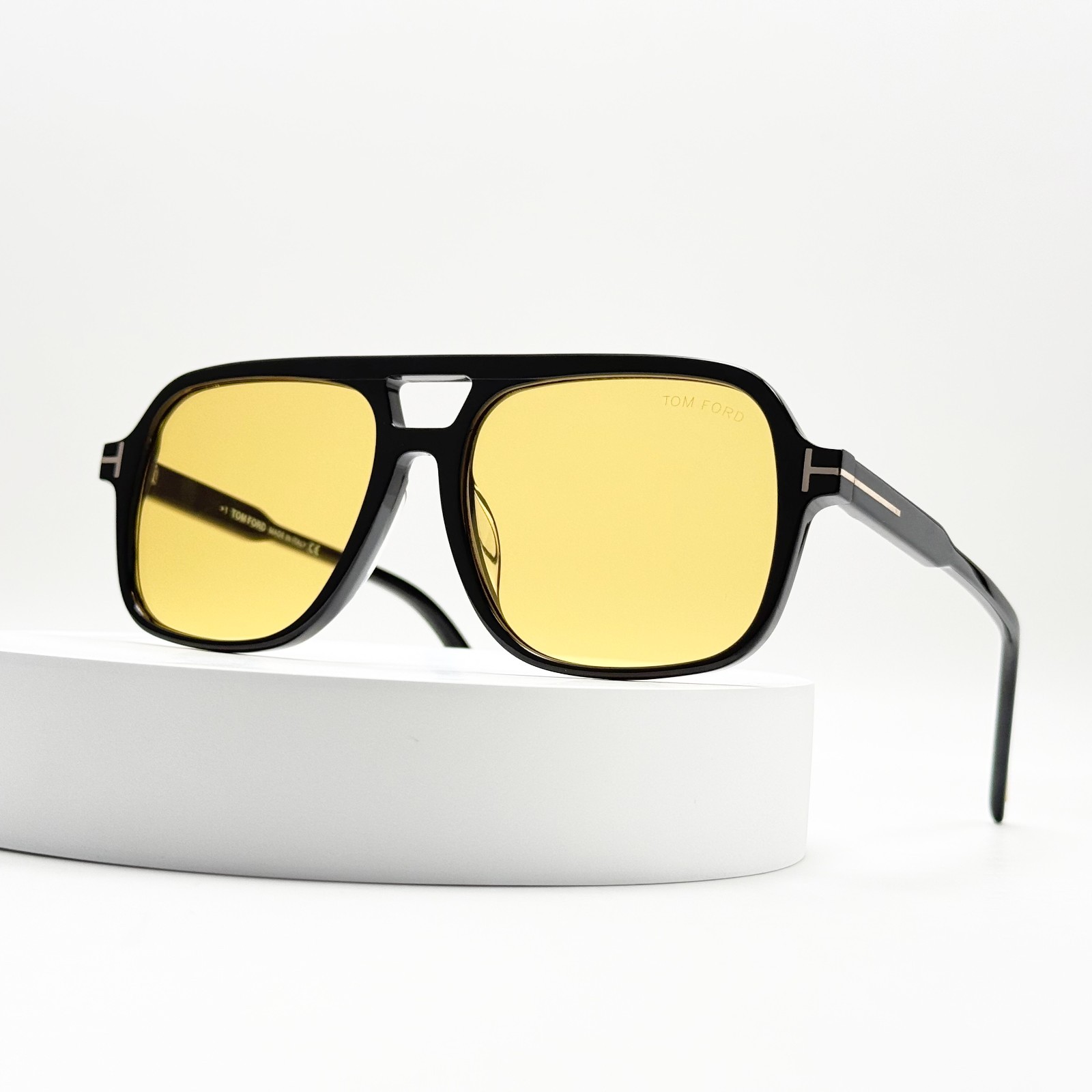 Tom Ford TF884 Falconer Sunglasses Black Frame Yellow Lens 60mm Unisex
