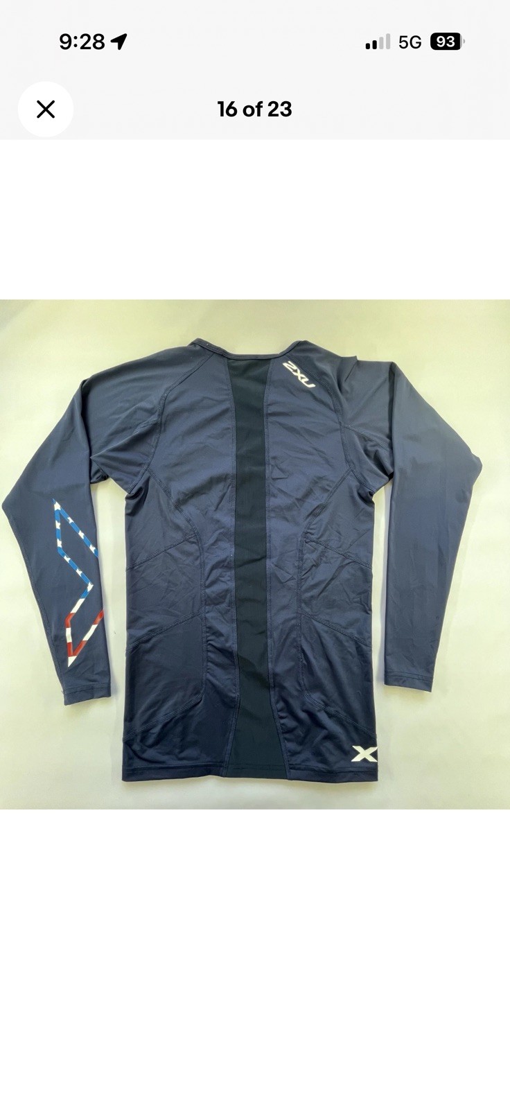 2XU Refresh Recovery Compression Shirt Mens M Blue LS GUC