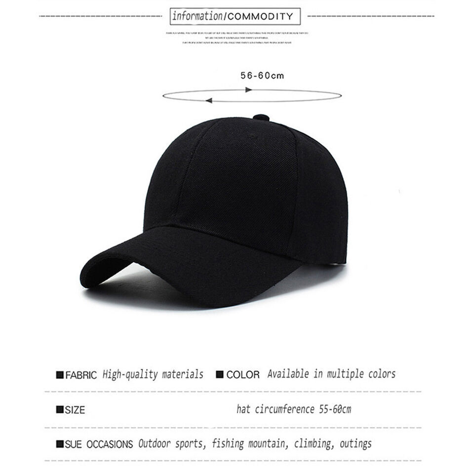Plain Cotton Polo Style Blank Baseball Cap Solid Washed PC Adjustable Ball Hat