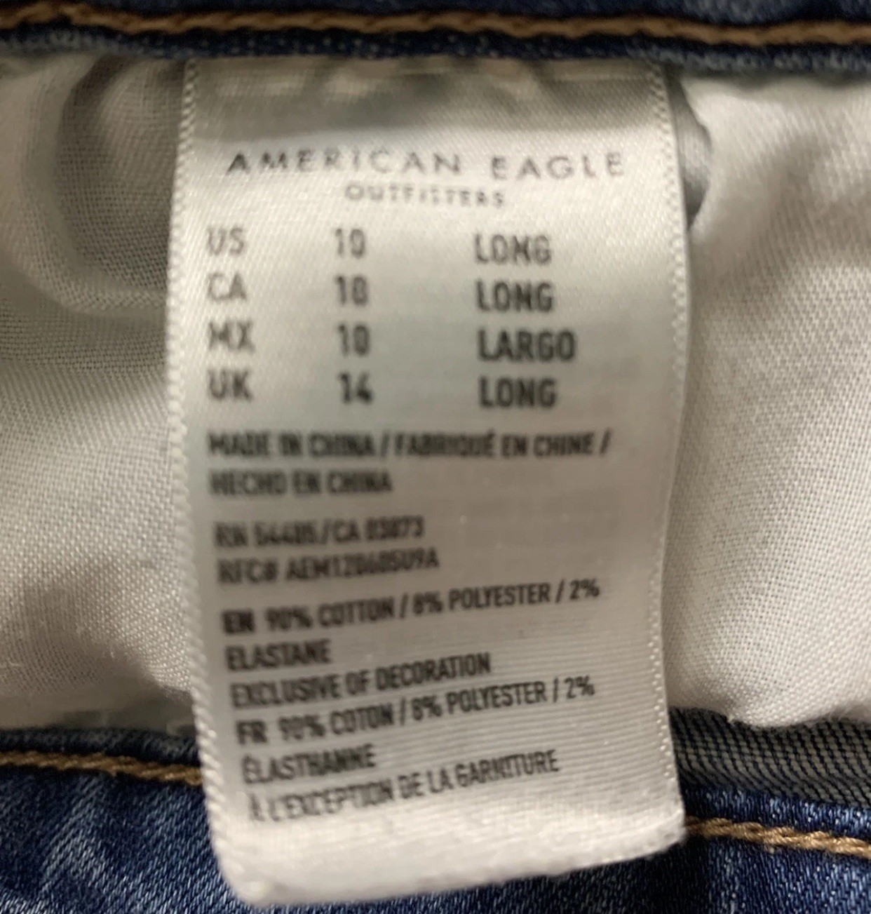 American Eagle Super High Rise Jegging Next Level Stretch Jeans Size 10 L