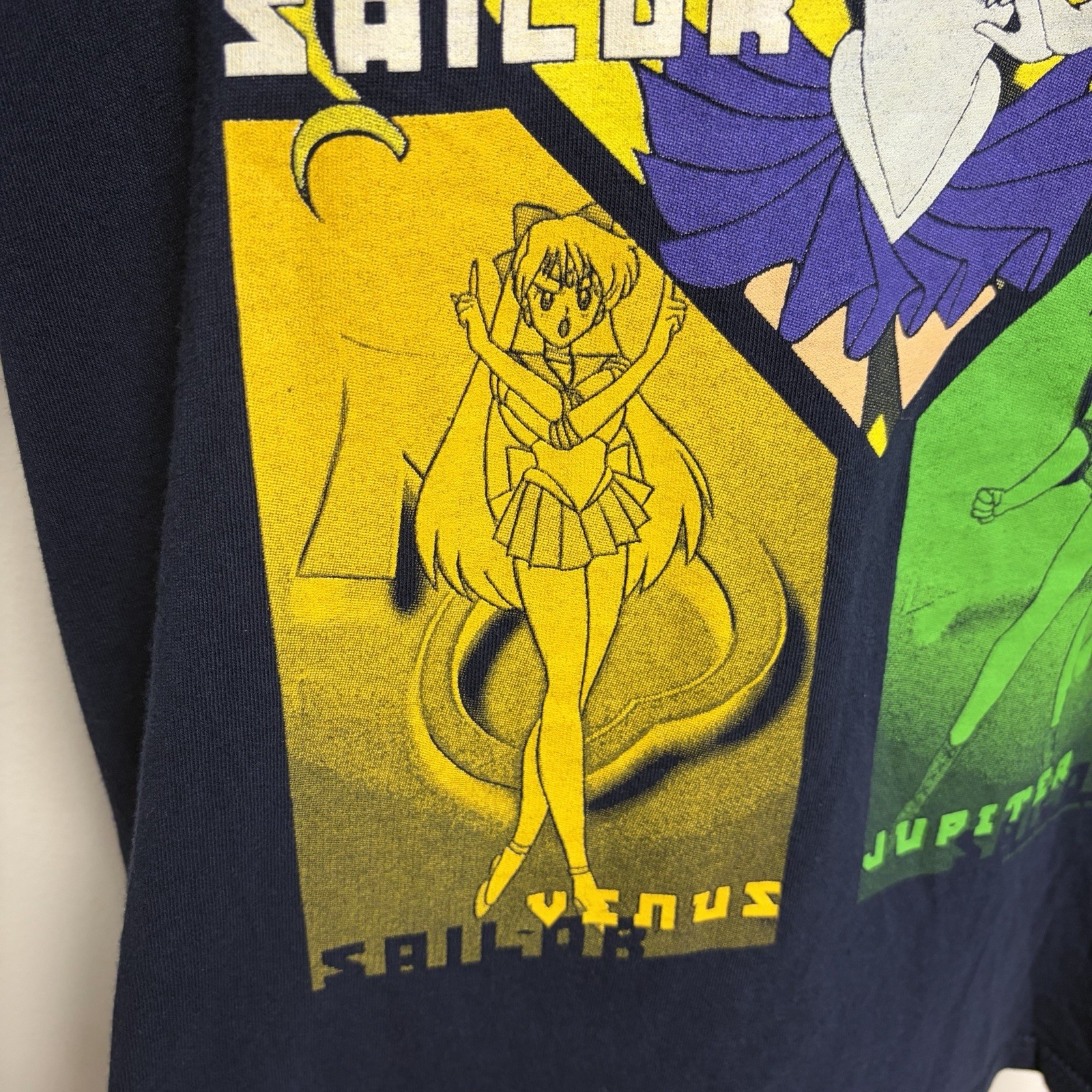 Vintage Sailor Moon & Scouts Graphic T-Shirt Size Large 1998 Manga Anime Toei
