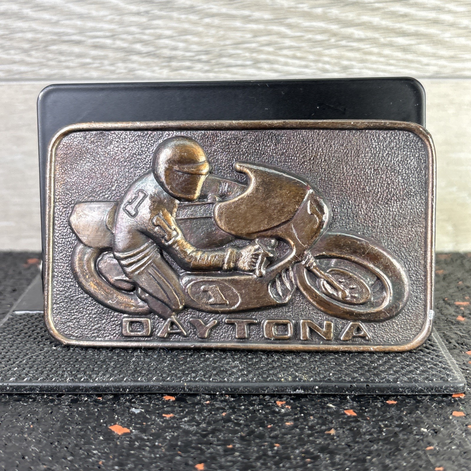 Daytona Motorcycle Racing Belt Buckle Florida Bike Week Speedway Biker Vintage