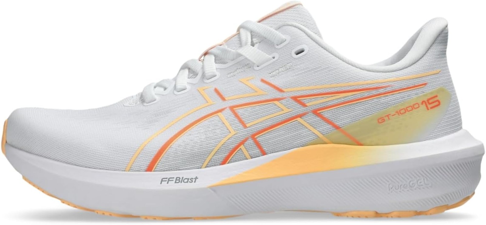 ASICS Women’s GT-1000 15 Running Shoes – White/Vivid Coral – 9