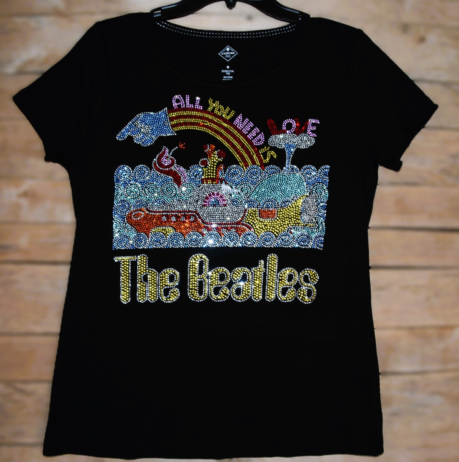 The Beatles rhinestone bling shirt or tank XS S M L XL XXL 1X 2X 3X 4X 5X