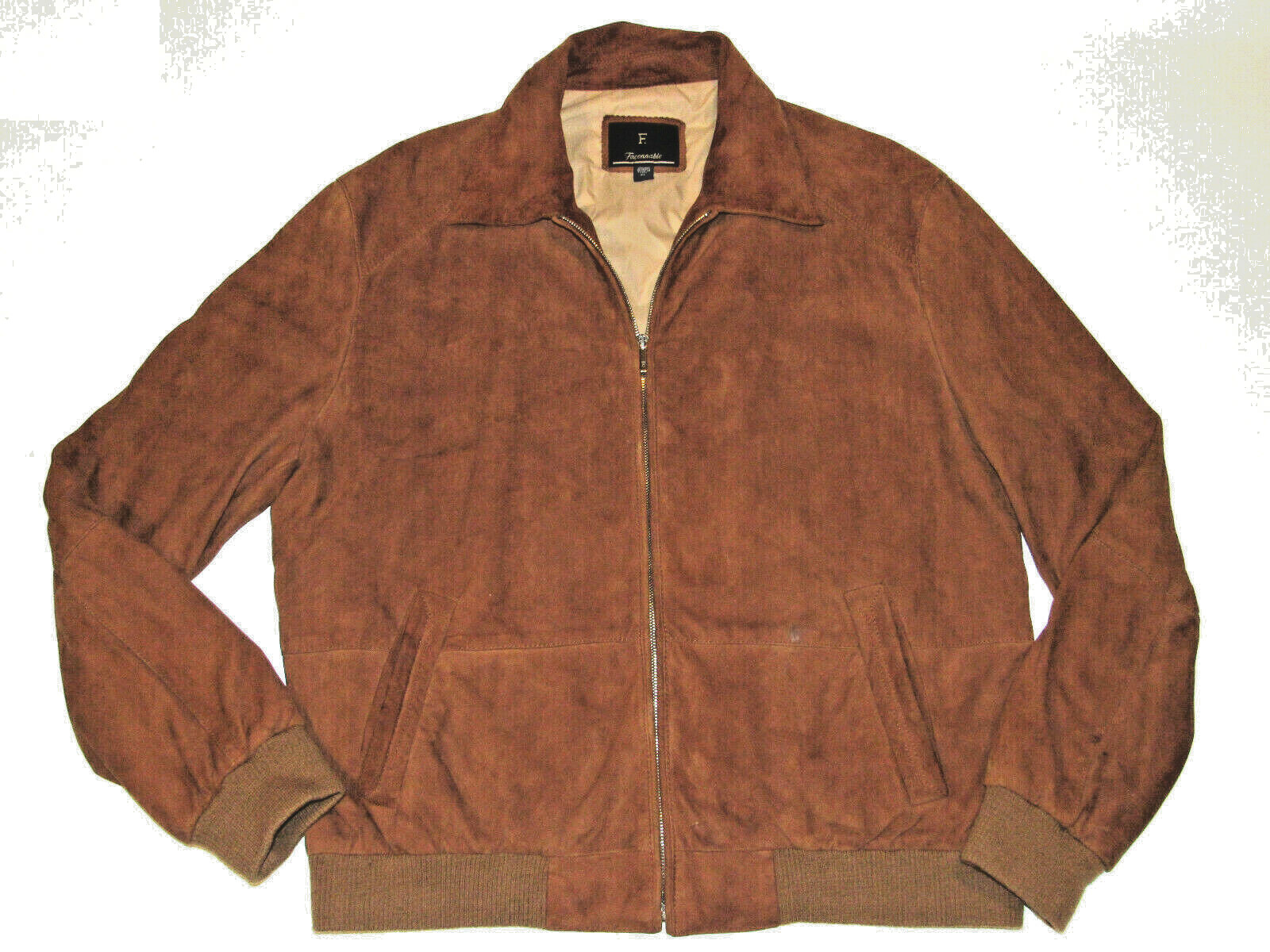 MEN’S FACONNABLE SUEDE GOATSKIN LEATHER JACKET! LIGHTWEIGHT! BOMBER STYLE! 46