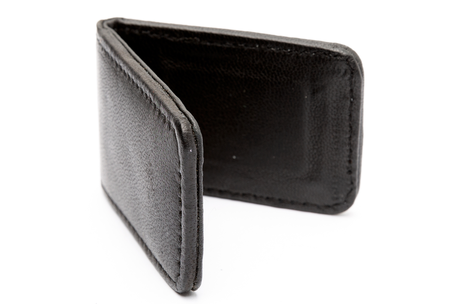 Men’s New Genuine Leather Strong Magnetic Money Clip Black