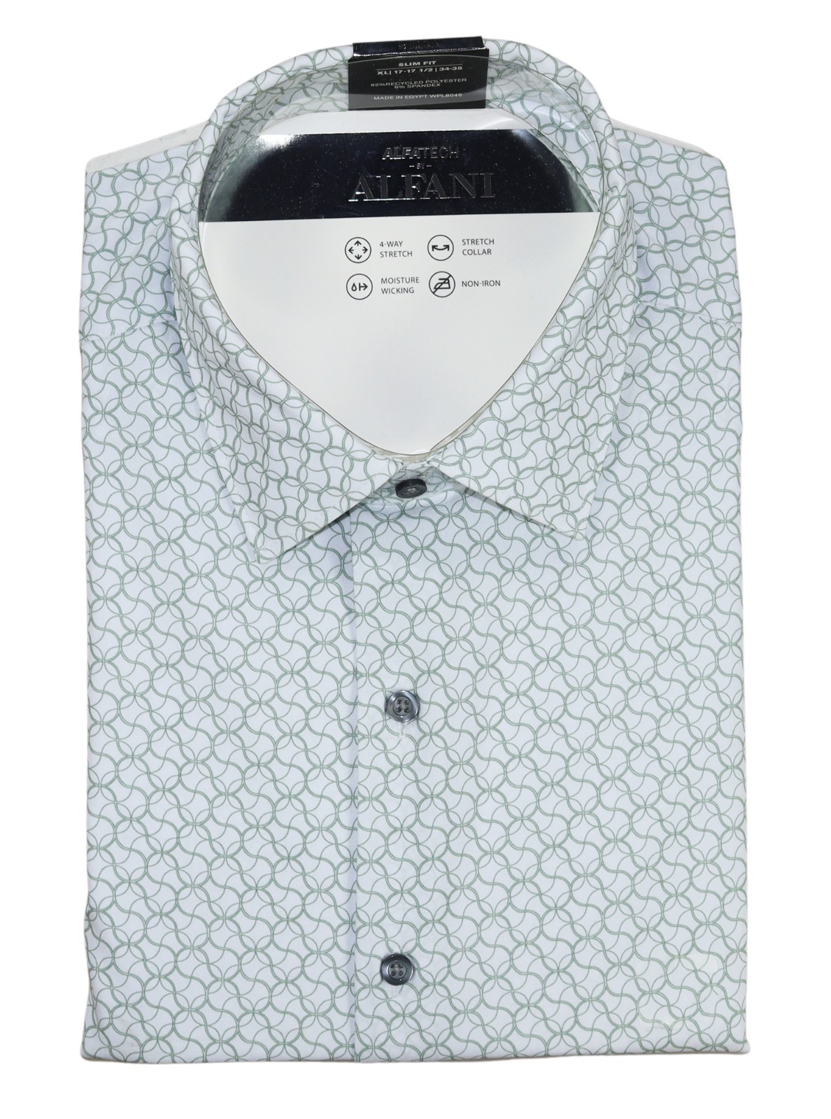 Alfani AlfaTech Slim Fit Stretch Geometric Circles Men’s Button Down Shirt NWT