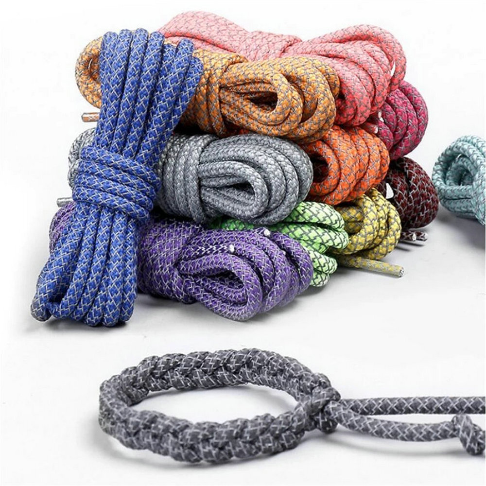 Reflective Round Rope Shoelaces 3M Laces Sneakers Sport Outdoor Climbing Boot