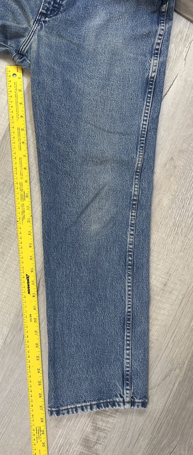 VTG Wrangler Jeans Faded Blue Western Denim US Fabric Men 36X30 (Actual 35X27.5)