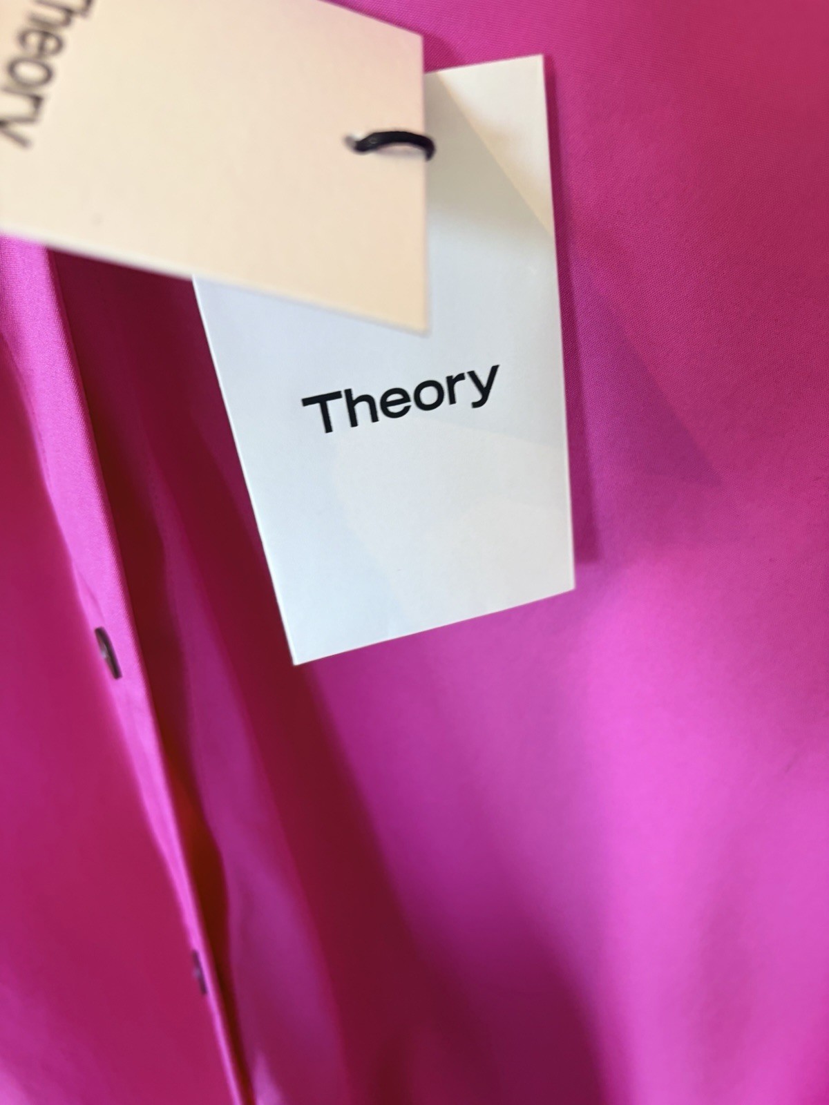 NWT Theory Oversized Shirt Pink Carnation Luxe N0104537 Size M/L Orig. $325
