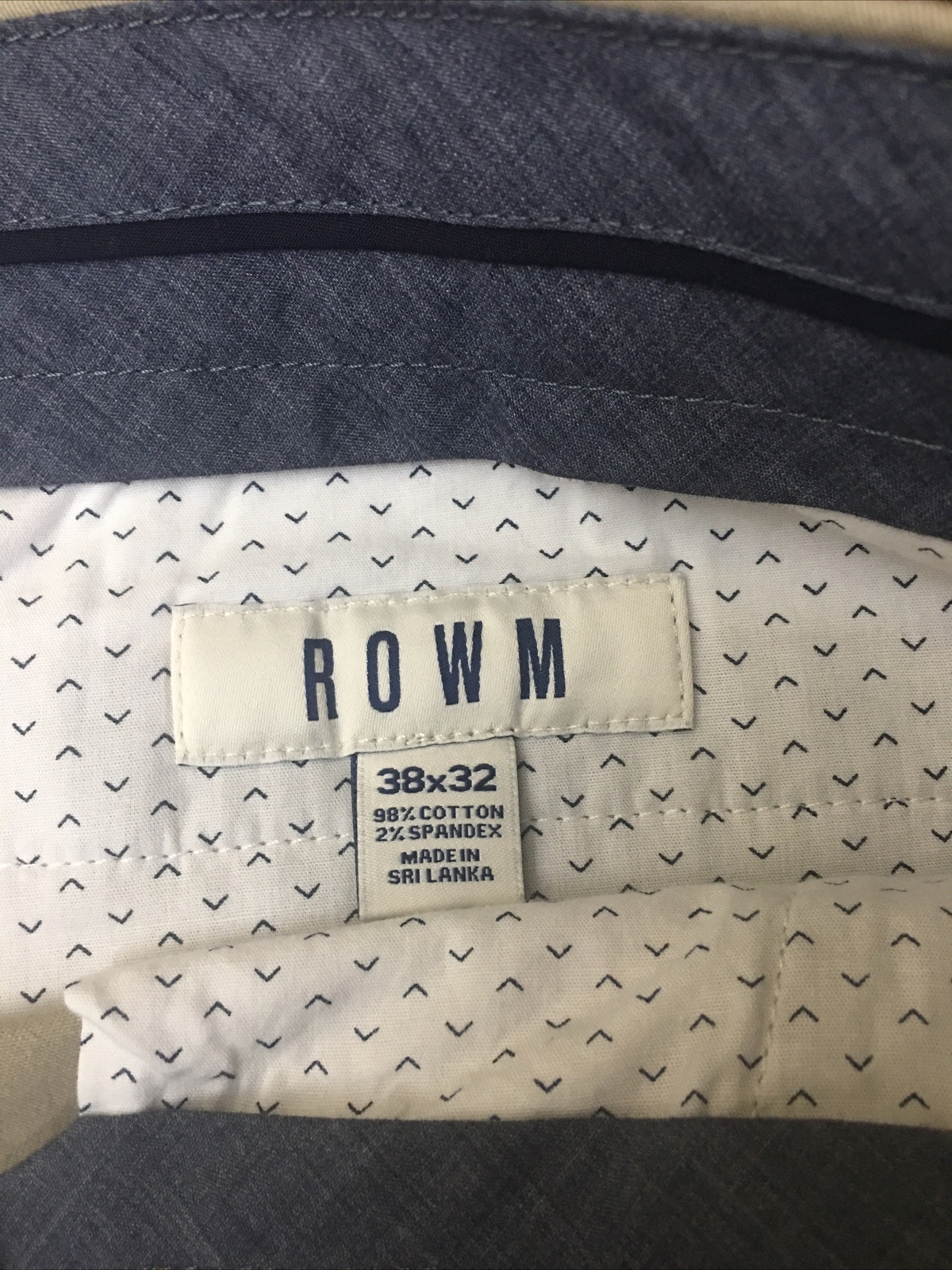 Dillard’s Rowm Pants Men 38X32 Chino Stretch Fabric 98% Cotton 2% Spandex NWT
