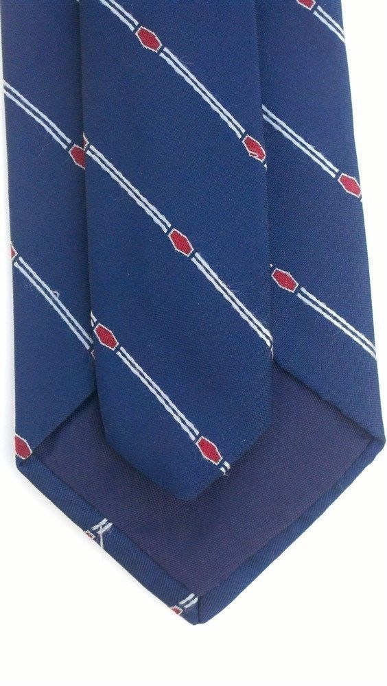 Friedin Co. Men’s Striped Neck Tie Silk Navy Blue Skinny 3 1/8″ x 55″