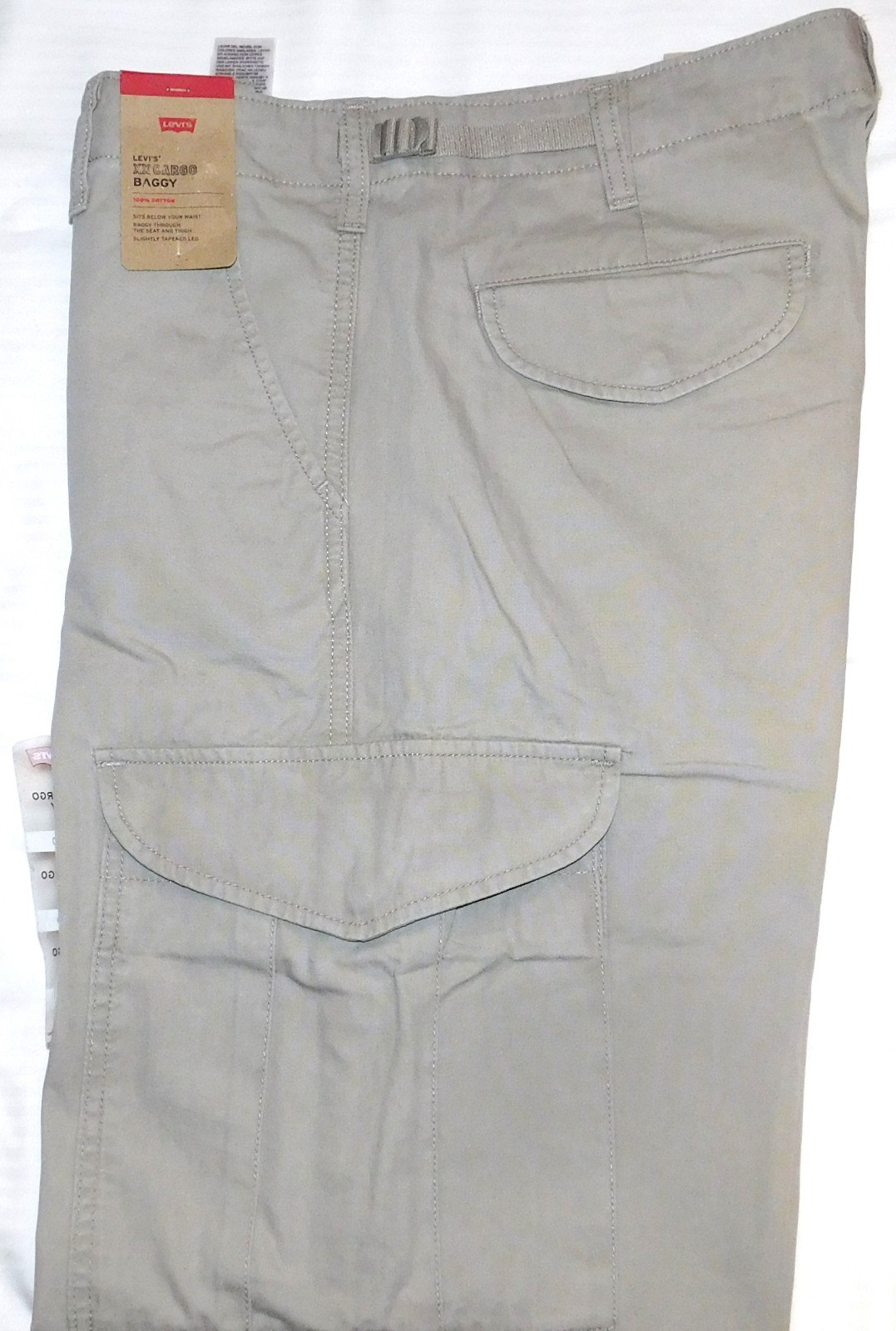 Levis Jeans XX Cargo Baggy Pants Midrise Baggy thru Seat & Thigh Vintage Khaki