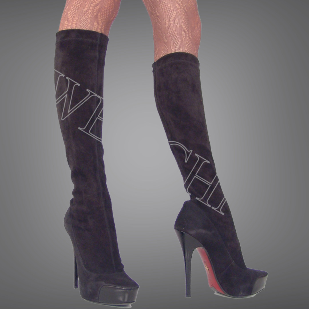 Cesare Paciotti Stretch Suede Stiletto Boots EU 40 Italian Womens Shoes