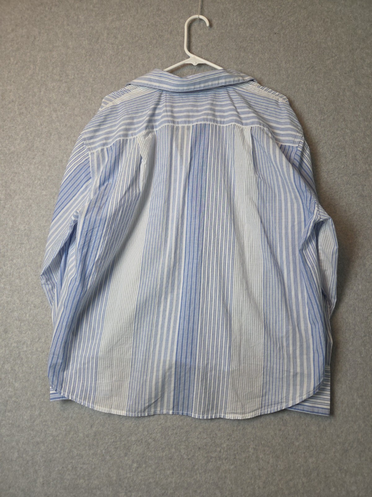 NWT Madewell 100% Cotton Blue Stripe LS Notch Collar Popover Shirt Women’s Large