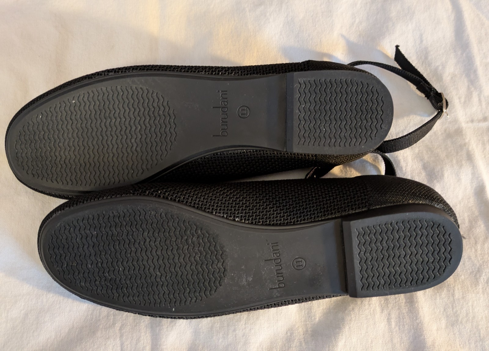 Burudani Black Knit Mary Jane Round Flats Women’s Size 11 Comfort Slip-On Shoes