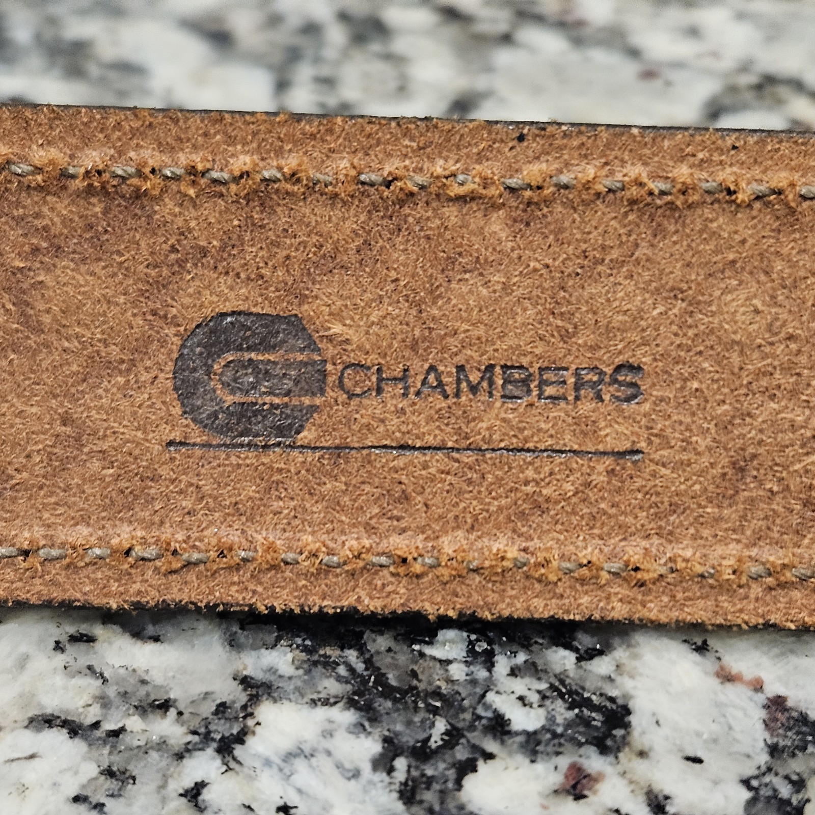 NWOT Rare Chambers Leather Money Belt 38 Brown Basketweave USA Hidden Zip, 1.5″