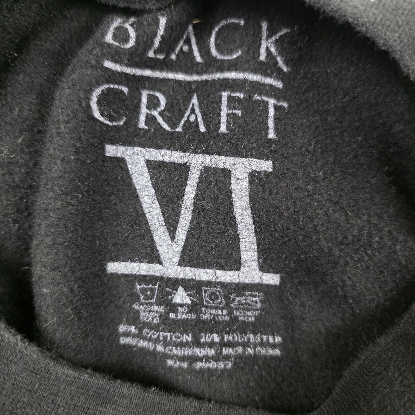 Blackcraft Sweatshirt Mens L/XL Black Cat Pentagram Graphic Pullover Goth