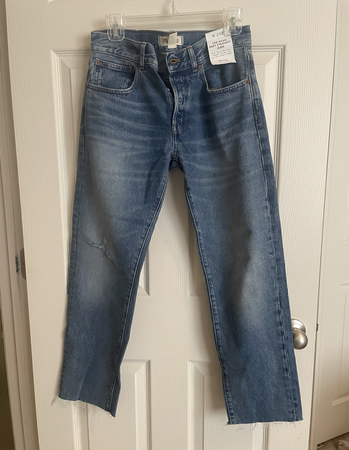 Madewell The Dean Easy Straight Jeans Blue Medium Wash Denim Women 25P