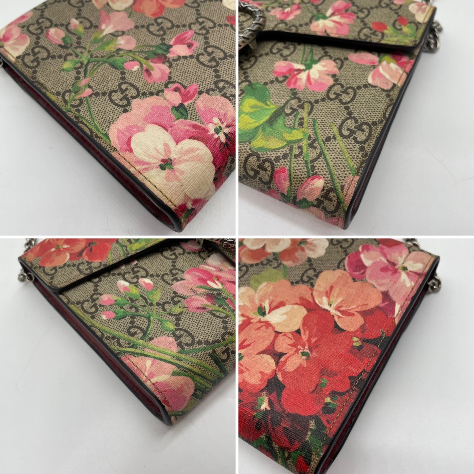 Gucci Shoulder bag Dionysus Blooms Chain Wallet Flower PVC Leather 401231 Auth