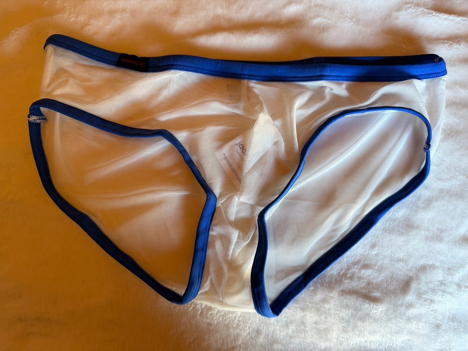 Jack Adams Sheer Bikini Brief XL – White/Blue