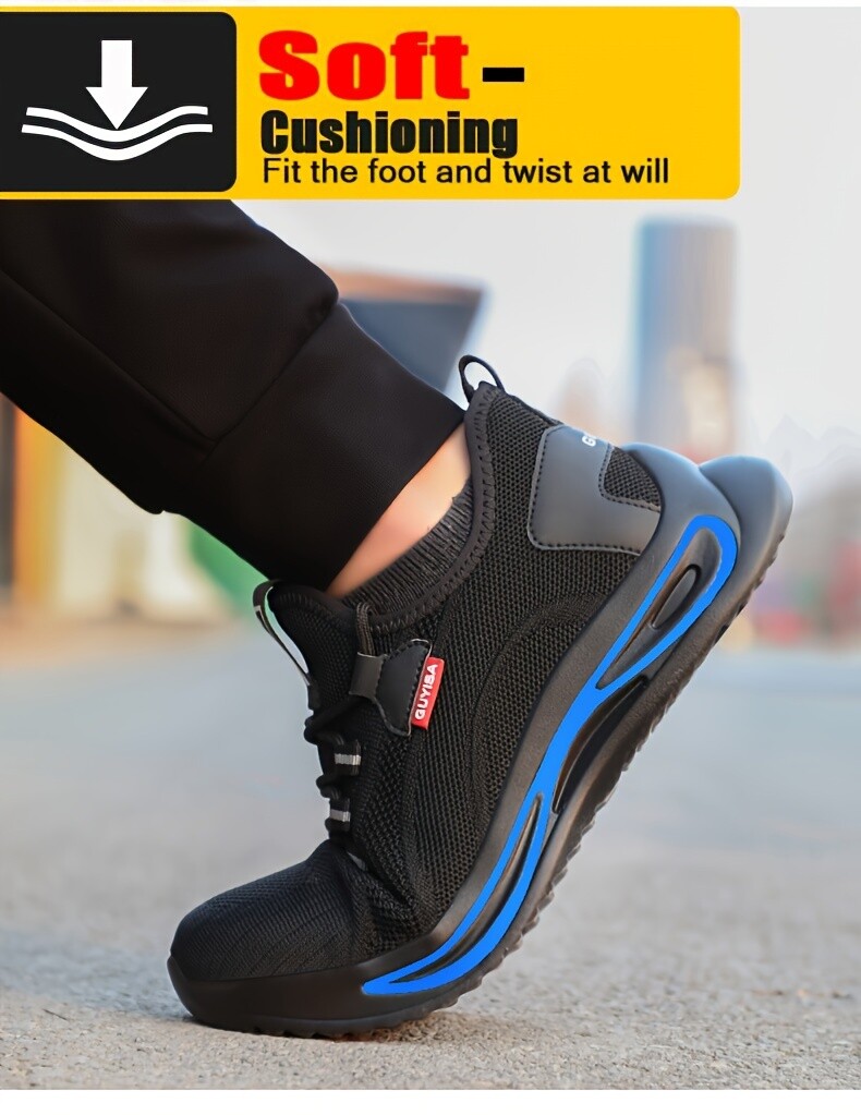 Men Industrial Safety Shoes Steel Toe Indestructible Work Boots Large Size 7-13