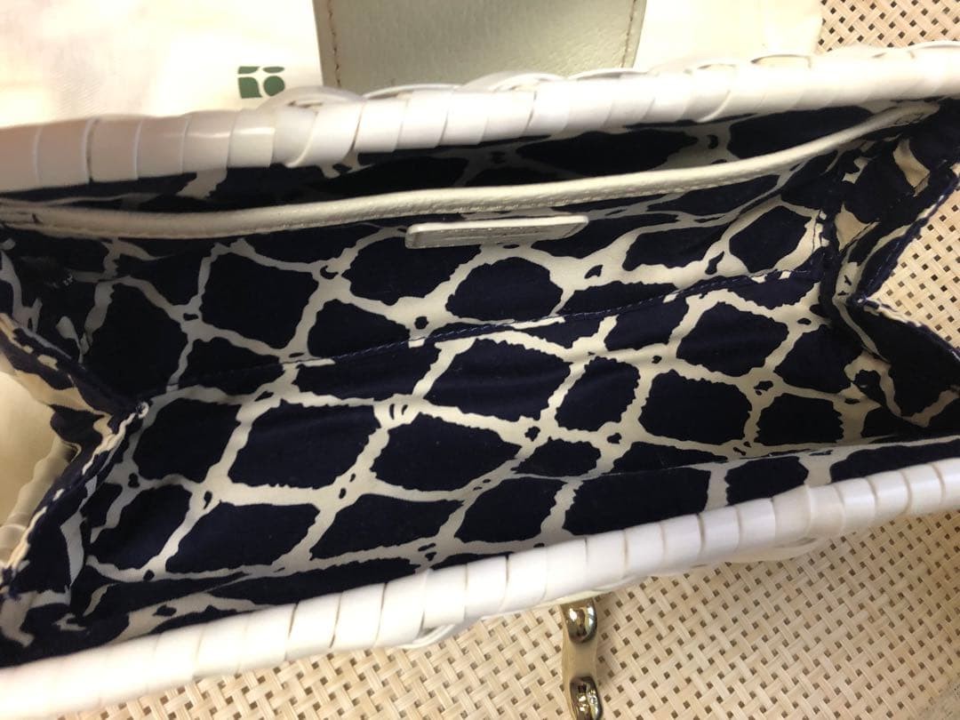 Kate Spade New York Woven White Clutch Bag Shoulder Authentic item from Japan