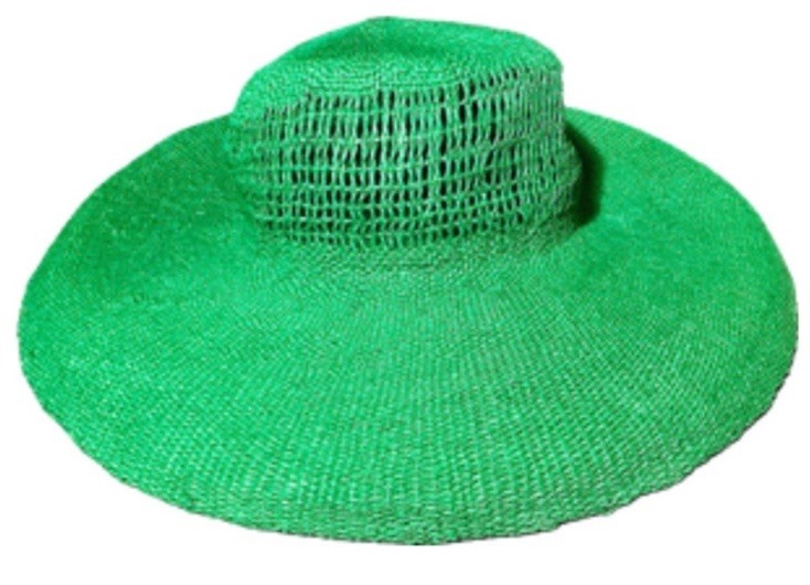 Women’s Green Straw Wide Brim Sun Hat Casual Travel Beach Outdoor Summer