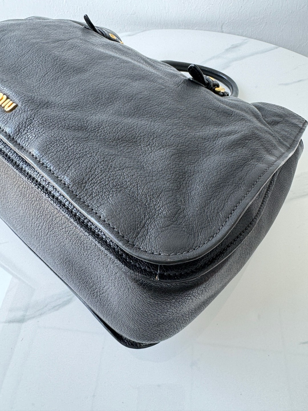 Miu Miu Pre-Owned Authentic Tote Black 34*15 Free Tracked Shipping
