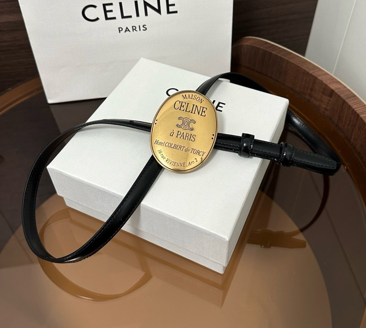 Women’s Celine Maison Black Belt Width 13mm
