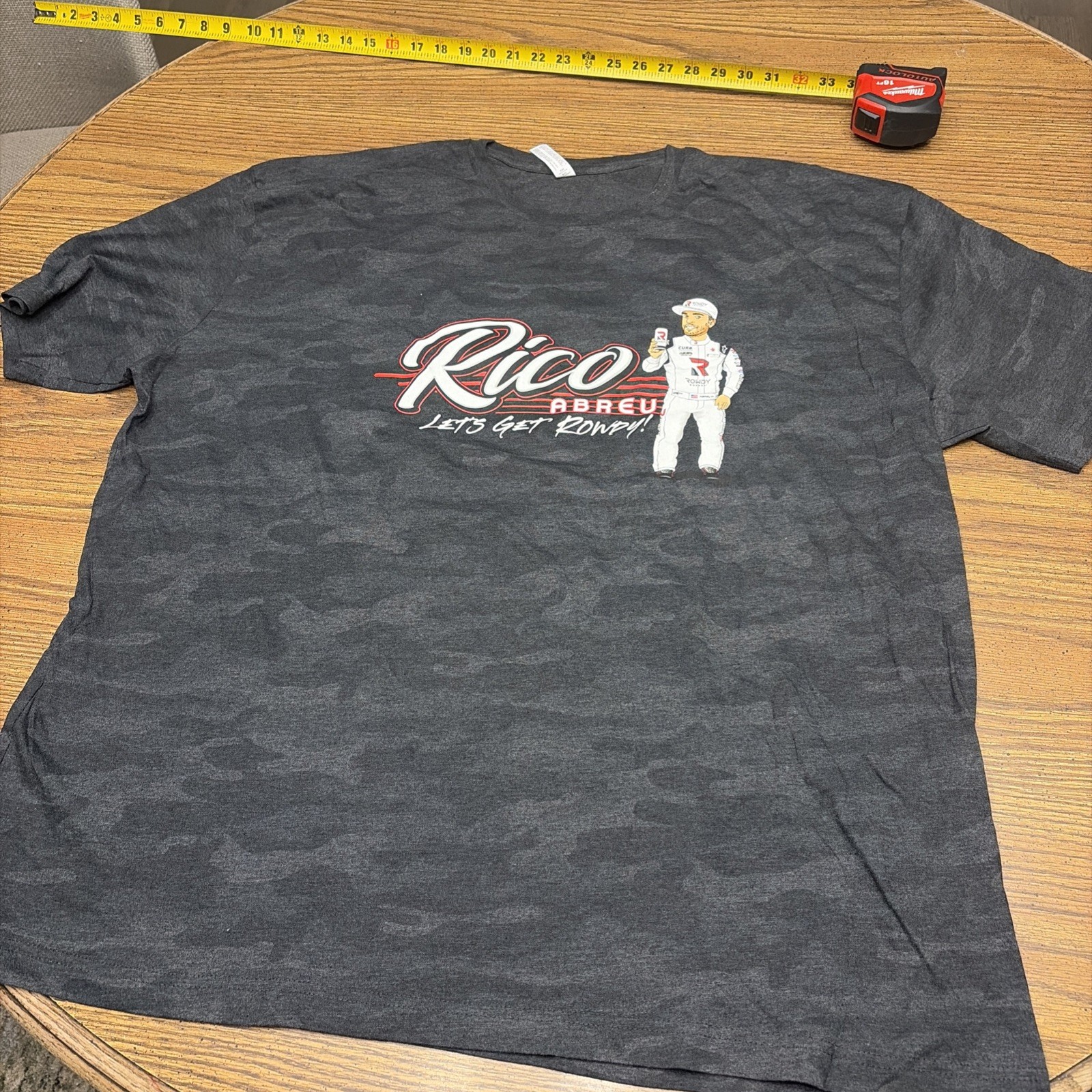 Rico Abreu #24 Racing T-Shirt Camo 3X Dirt Track Race Car Graphic Tee 2 Sided