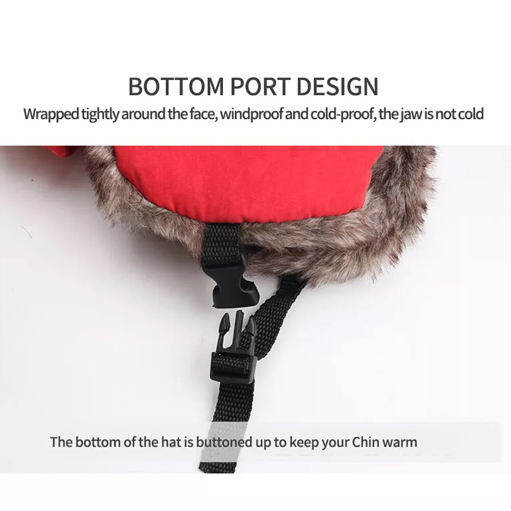 Winter Ear Flap Thermal Hat Fur Warm Snow Ski Cap Hat Face Mask for Cold Weather