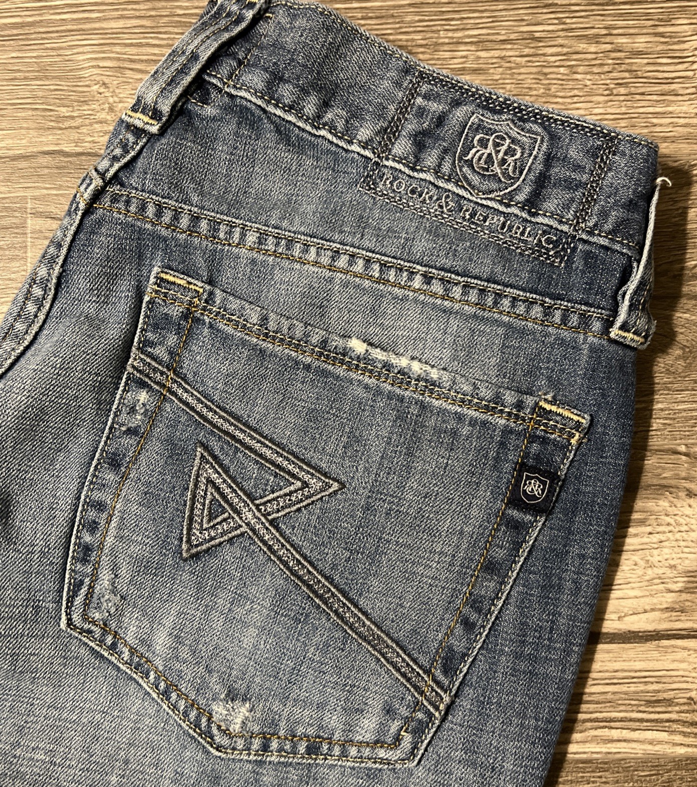 Rock & Republic Stone Cold Straight Leg Medium Wash Y2K Blue Jeans Size 30×30