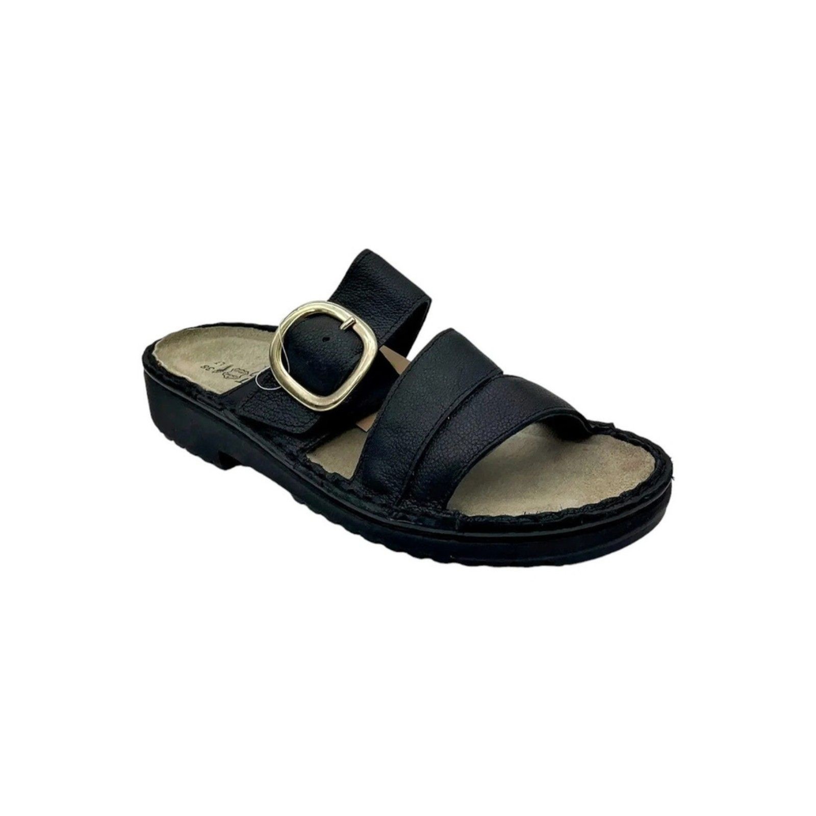 Naot Frey Leather Slide Sandals Black Size 38 (US 7) – Memory Foam Footbed