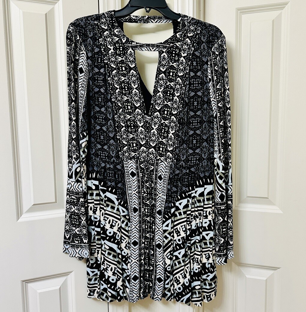 Free People Tegan Printed Cutout Dress , Size-6