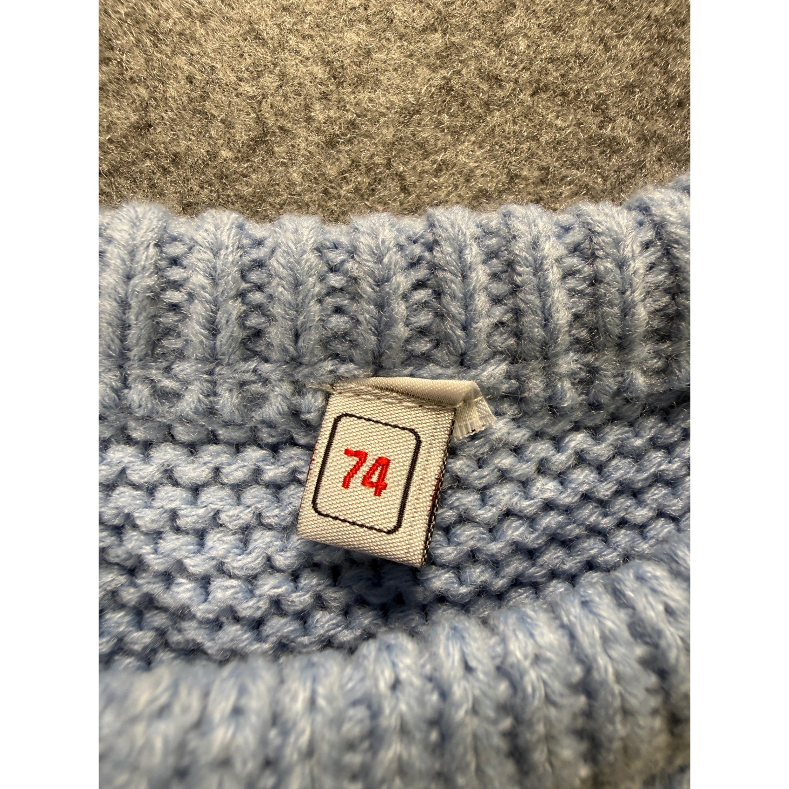 Licupiee Knit Romper Baby 6-9M Blue White Striped Long Sleeve Side Button