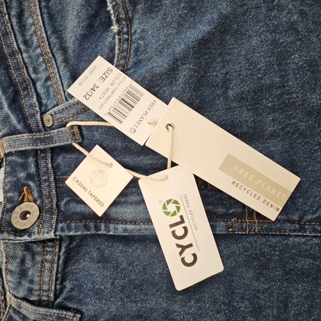 Free Planet Men’s Jeans 34×32 Casual Tapered Stretch Sustainable Denim Pants NWT