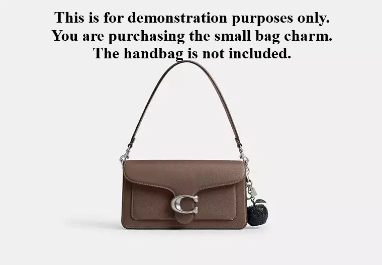 Coach Crystal Apple Black Bag Charm Keyring CCD29 2.0″ x 2.0″ Weighs 4.3 oz.