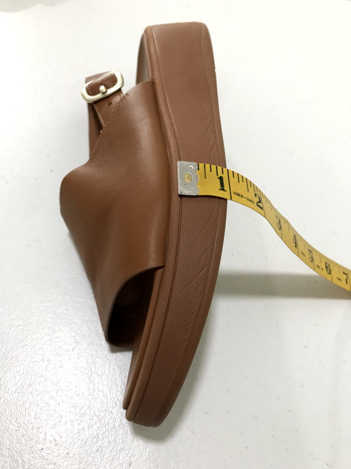 Fitflop F-Mode Tan Leather Platform Back Strap Sandals Women’s Size 10