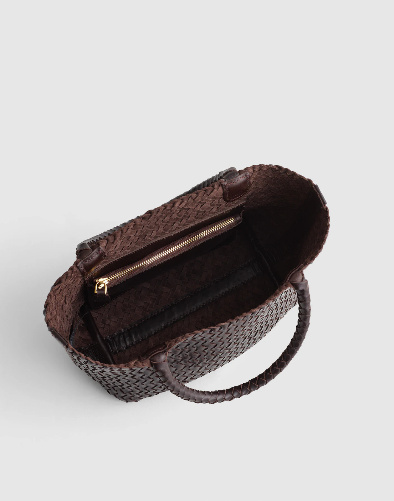 Signature Woven Mini Leather Tote Bag Coffee Bean Women’s Handbag NWT