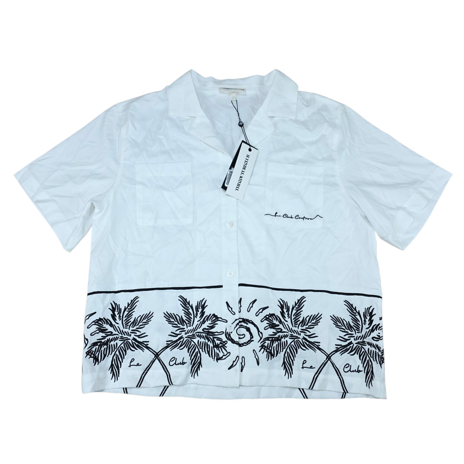 The Couture Club White Oversized Organza Shirt Women Size M NWT