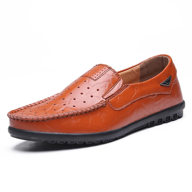 Men’s Loafers Moccasins Shoes Genuine Leather Casual Breathable Driving Shoes