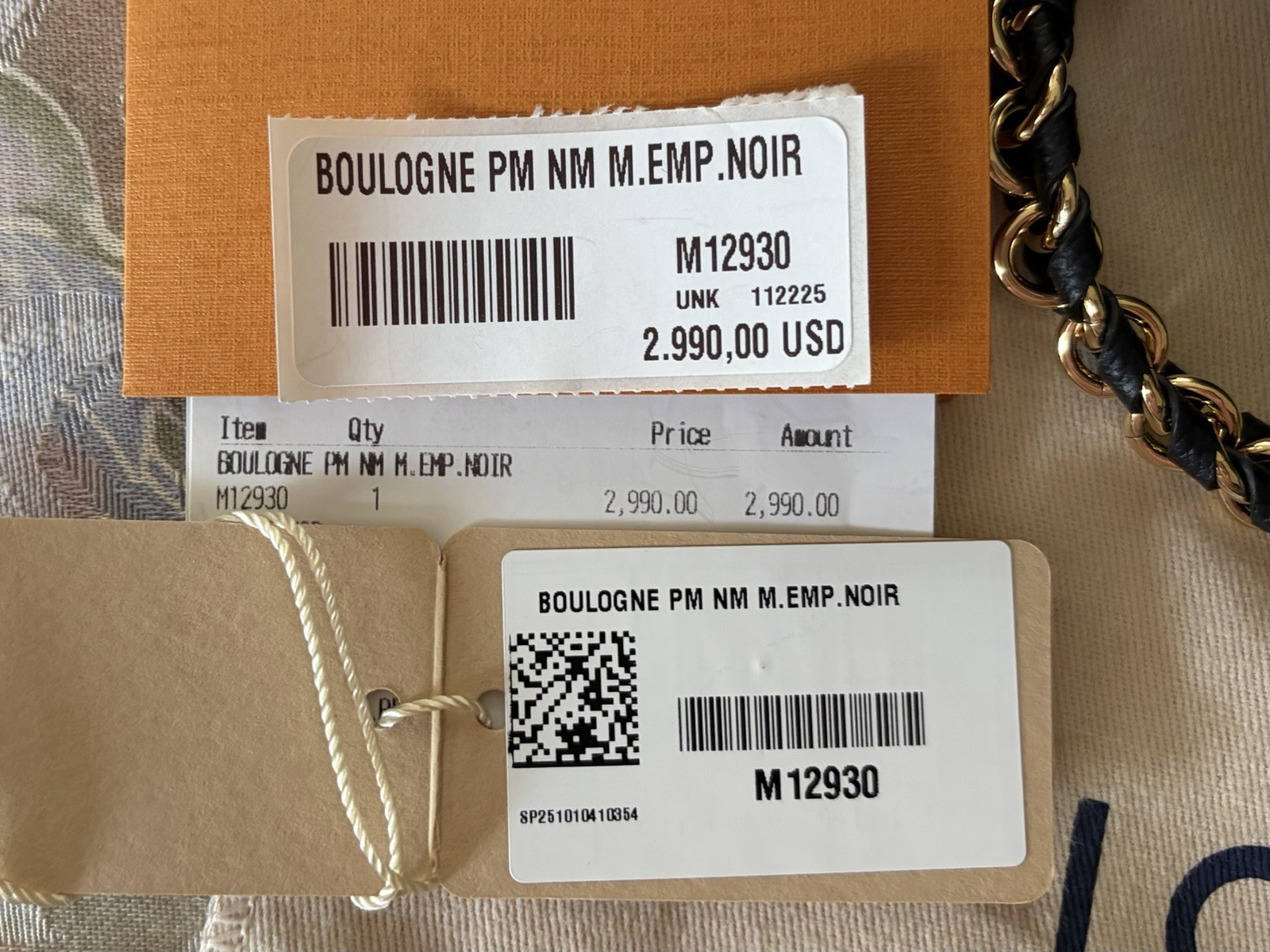 Louis Vuitton Boulonge PM Monogram Empreinte Leather Noir M12930